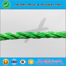 3 strands 8mm green pp danline rope with roll packing